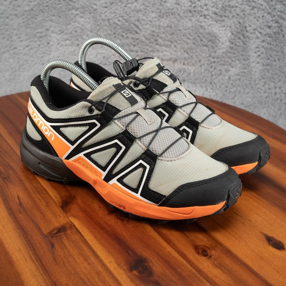 Salomon Speedcross Juniors Size 6 Trail Running Shoes Black/Orange Colorway